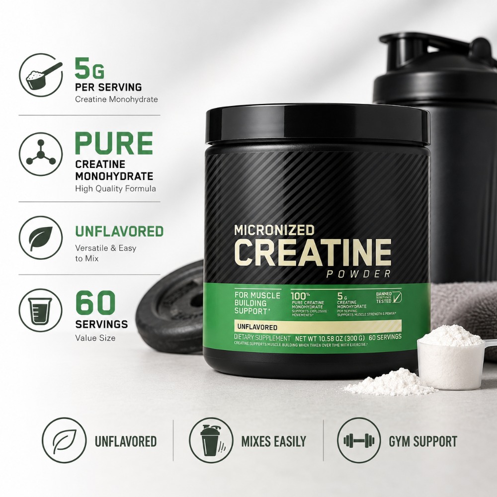 Nutrition Of Fitness - Kreatin-Monohydrat-Pulver 300g zur Unterstützung von Kraft,