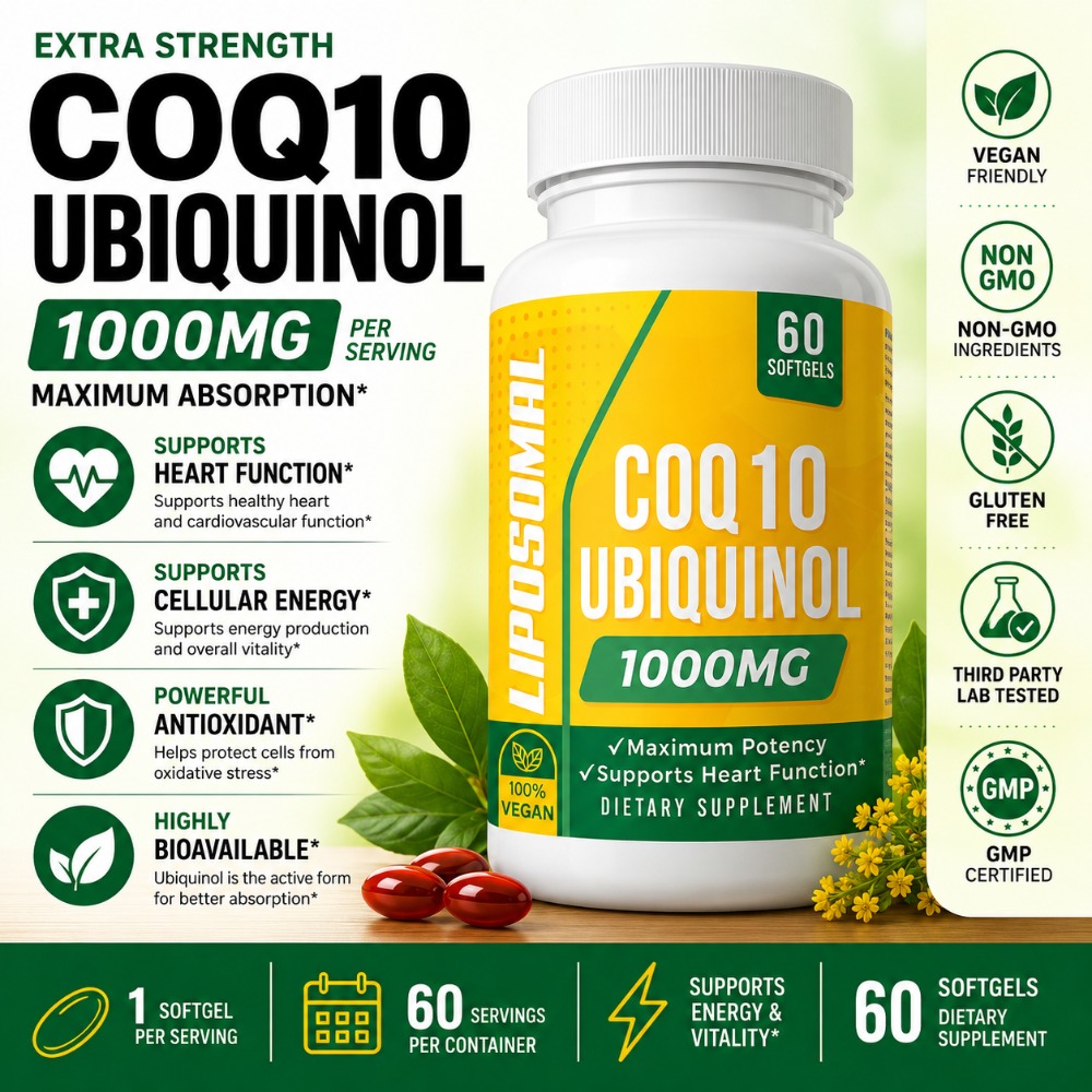 CoQ10 Ubiquinol 1000mg Vegane  – Coq10 Ubiquinol Softgel Bewertung und Preis