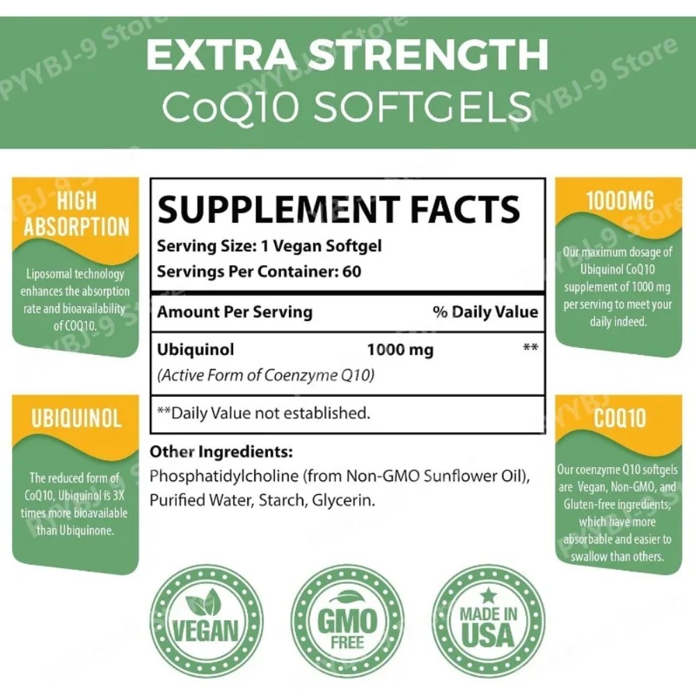 CoQ10 Ubiquinol 1000mg Vegane  – Coq10 Ubiquinol Softgel Bewertung und Preis
